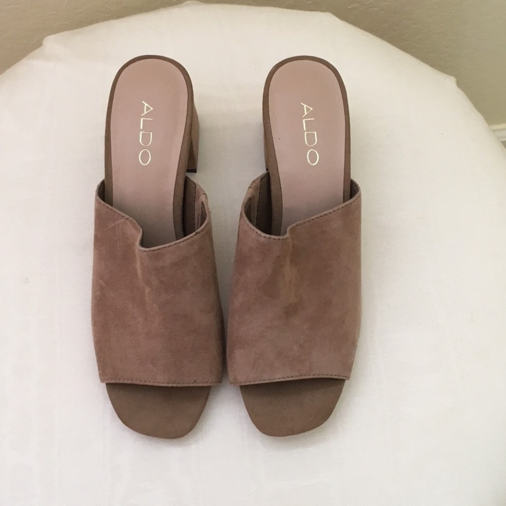 Aldo Chunky Heel Slides/Mules